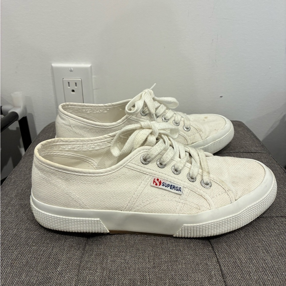 Superga Off-White Canvas Sneakers